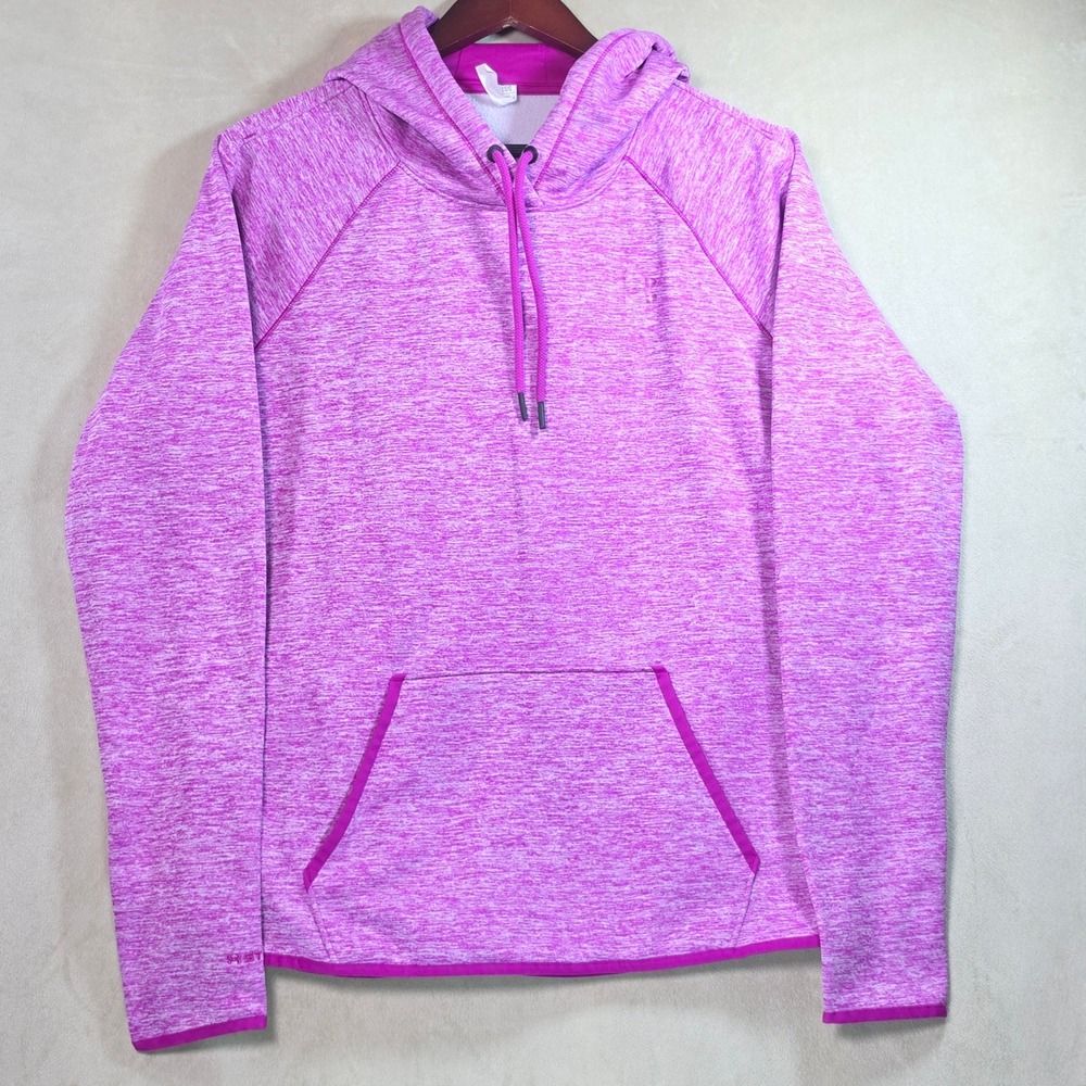 Under Armour Storm1 Hoodie Pink Space Dye Fleece Pullover Womens Large